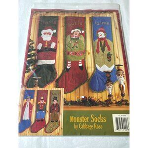 Monster Socks Pattern Kit By Cabbage Rose For Christmas Stockings